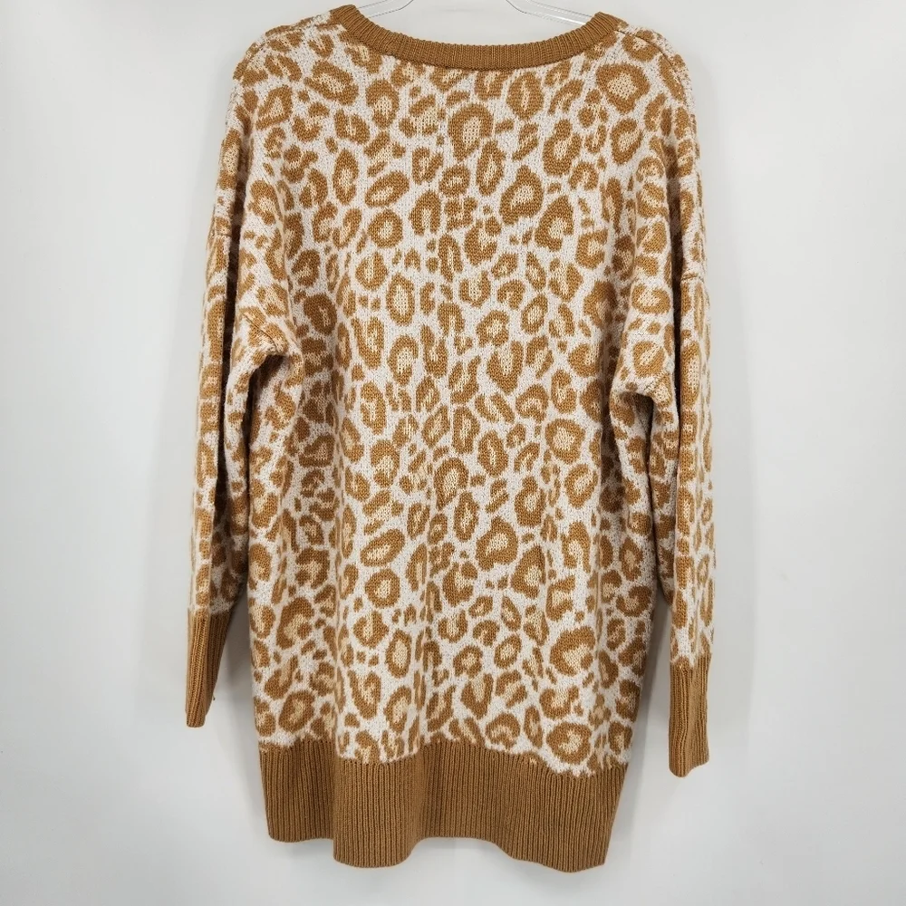 Torrid Leopard Long Sleeve Drop Shoulder Popcorn Pullover Sweater Womens Size 2X